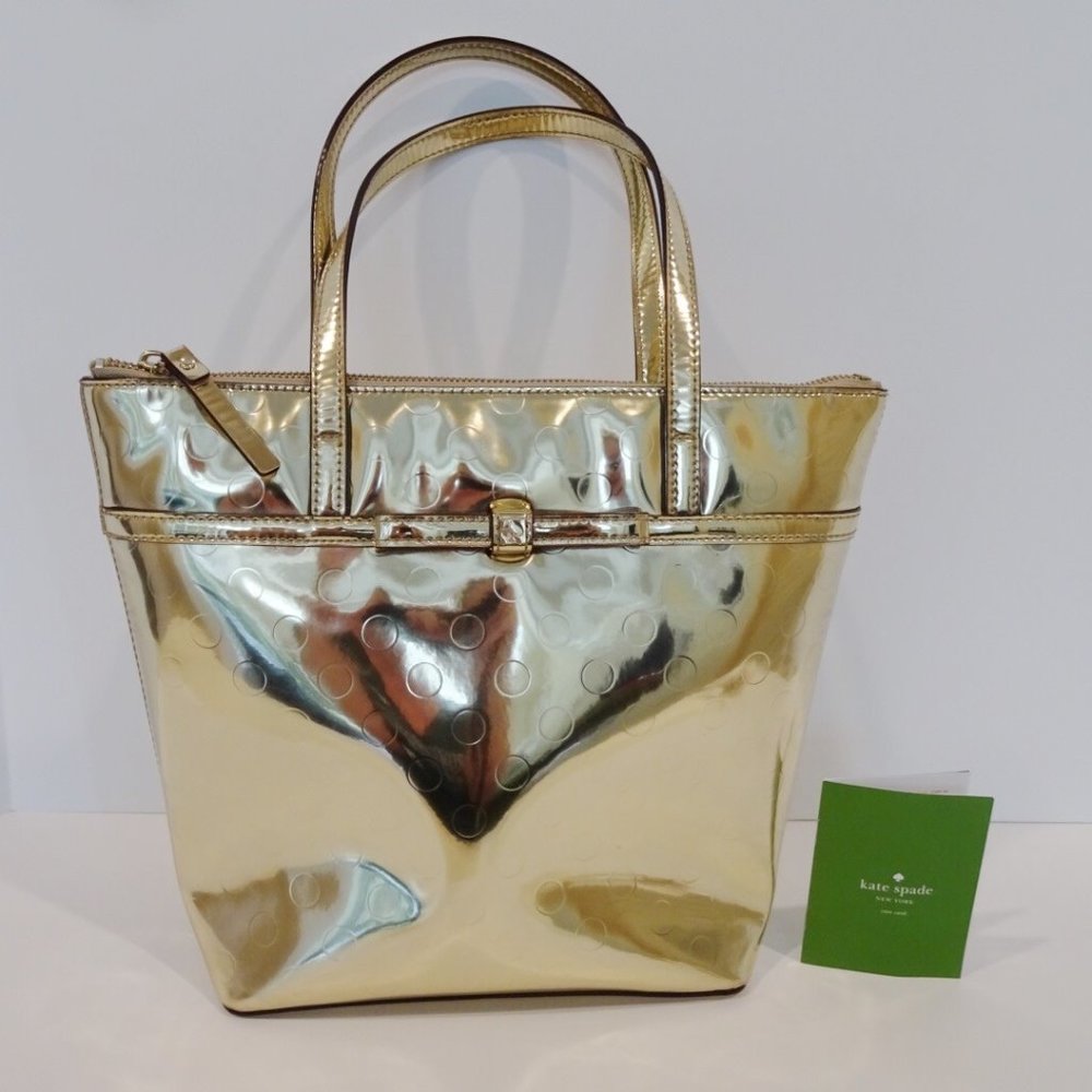 Kate Spade Sophie Gold Mirrored Tote